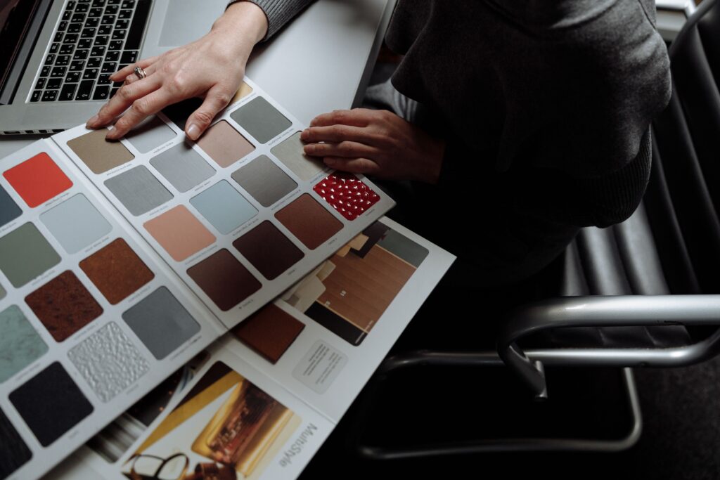 Interior design professional working